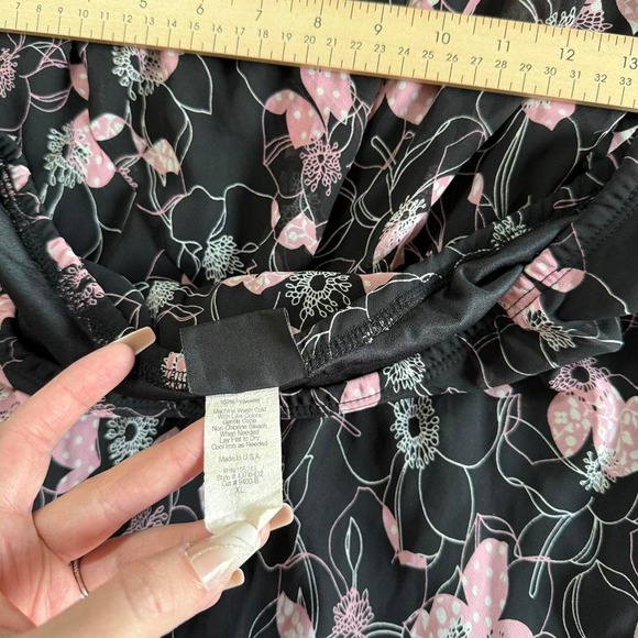 black floral midi skirt  Y2K black floral midi skirt Jkla size xl f - Picture 5 of 5